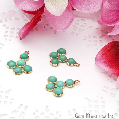 Chrysoprase Gemstone 20x16mm Gold Bezel Component - GemMartUSA