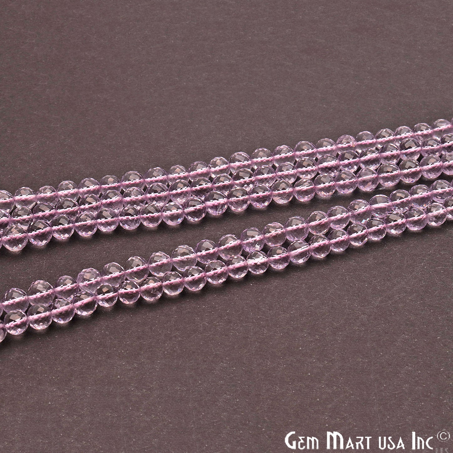 Pink Amethyst Round 6-7mm Crafting Beads Gemstone Strands 14INCH - GemMartUSA