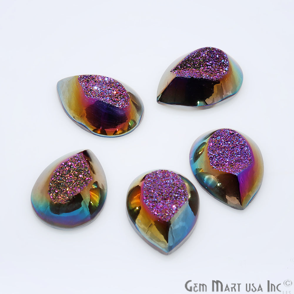 Window Druzy Cabochon 13x18mm Pears Shape Cave Druzy (Pick Your Color) - GemMartUSA