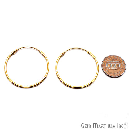 DIY Gold Plated Wire Finding Hoop Earring (Pick Hoop Size) - GemMartUSA