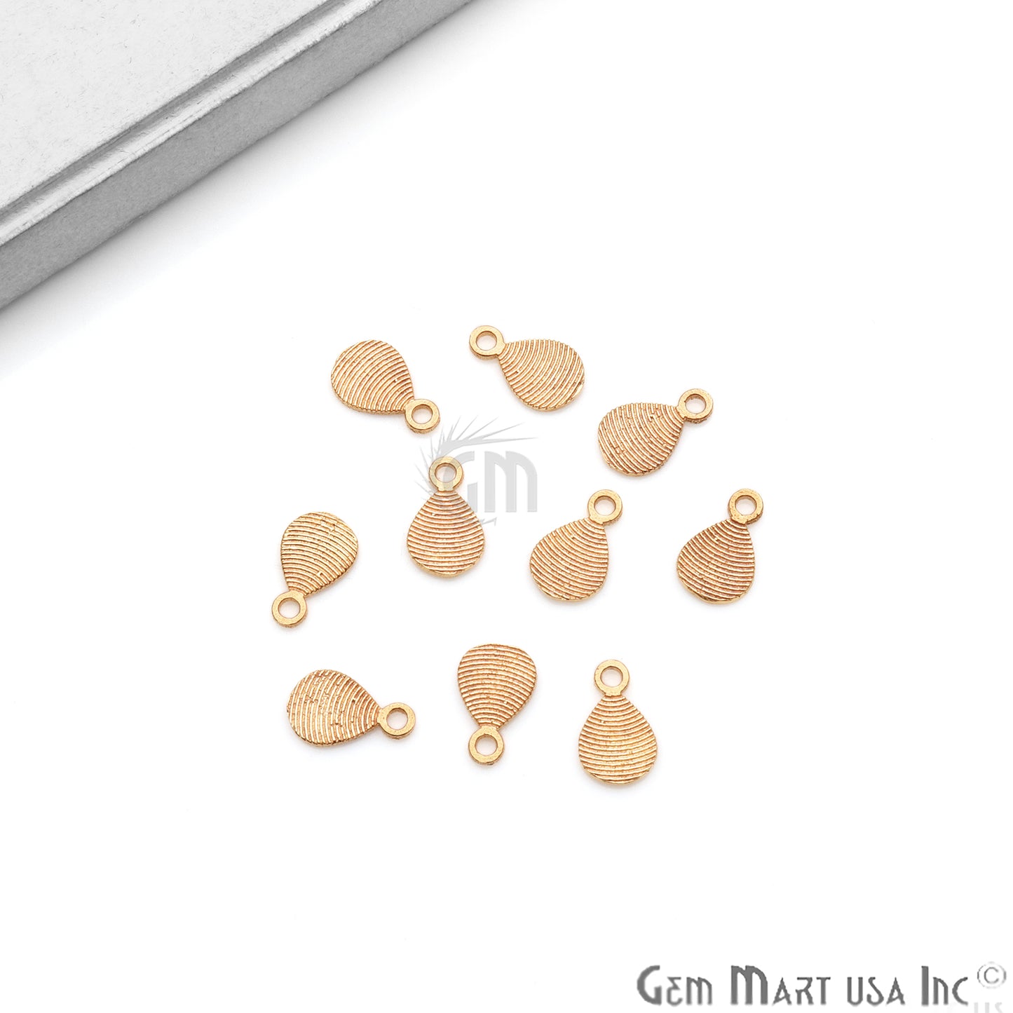 Pears Shape 13x8mm Gold Plated Finding Charm, DIY Jewelry - GemmartUSA