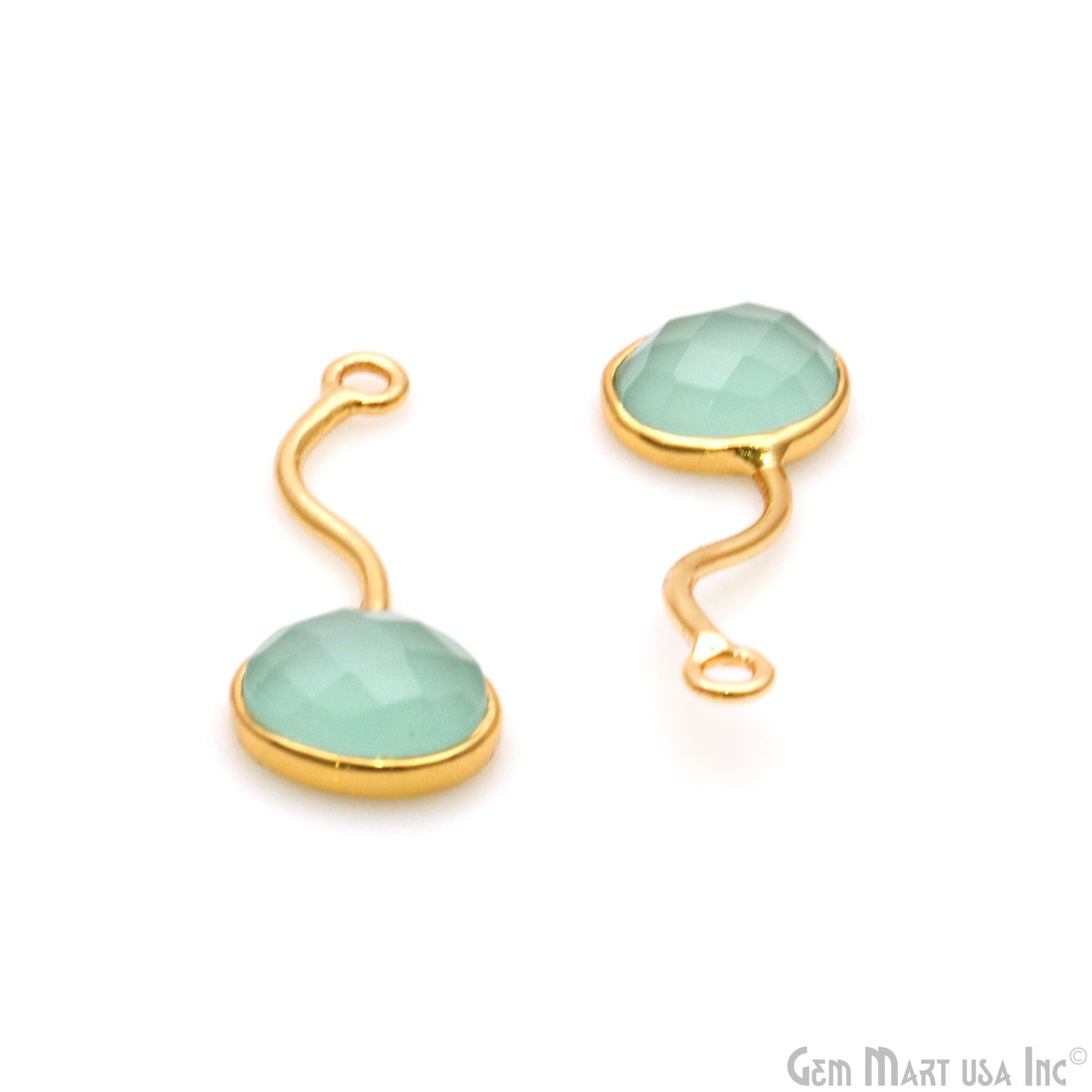 Aqua Chalcedony 29x12mm Long Dangle Drop Chandelier Earring Connector 1 Pair