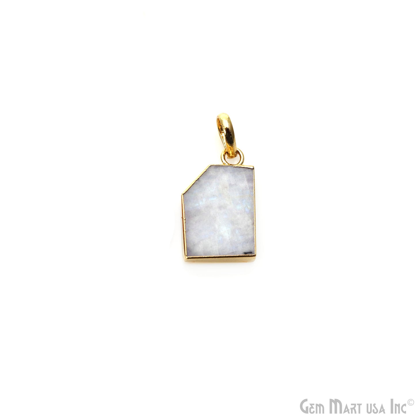 Rainbow Rough 15x22mm Gold Electroplated Connector Pendant
