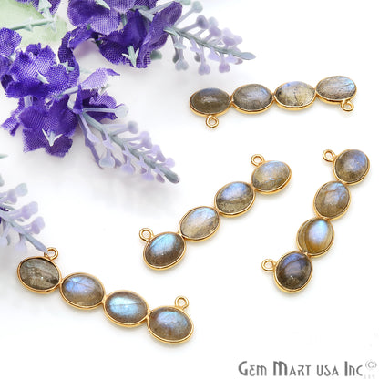 DIY, Labradorite 40x11mm Gold Plated Bezel Chandelier Finding Component - GemmartUSA