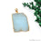 Aquamarine Free Form shape 42x30mm Gold Electroplated Gemstone Single Bail Pendant