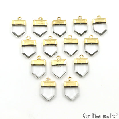 Pentagon 19x12mm Gold Electroplated Single Bail Gemstone Connector