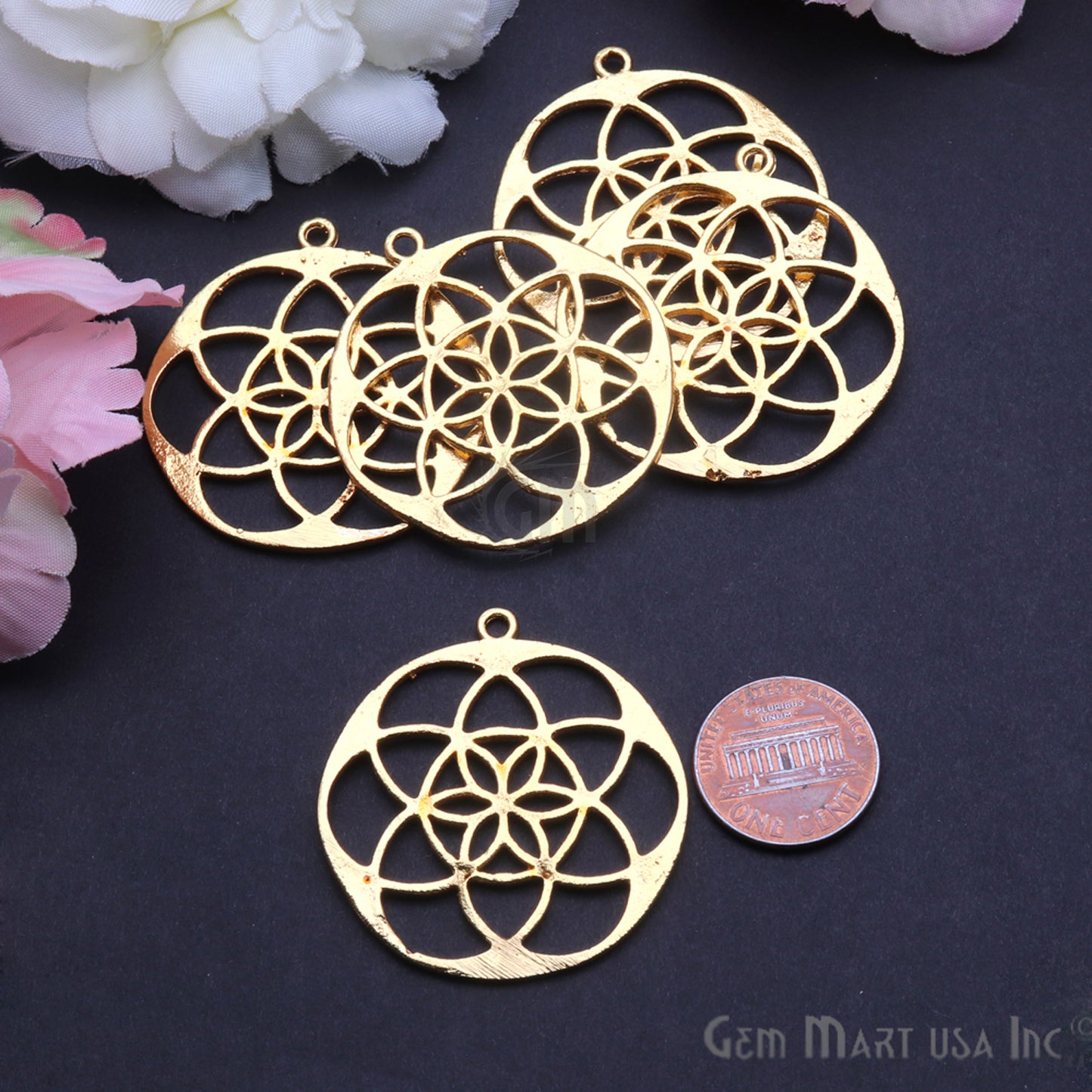 Crystal Grid 40x37mm Chandelier Finding Charm Connector (Pick Your Metal) - GemMartUSA