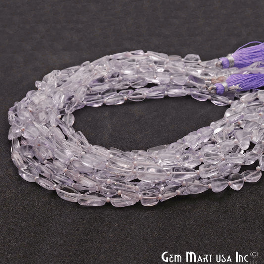 Pink Amethyst Free Form 9x7mm Tumble Beads Gemstone Strands - GemMartUSA