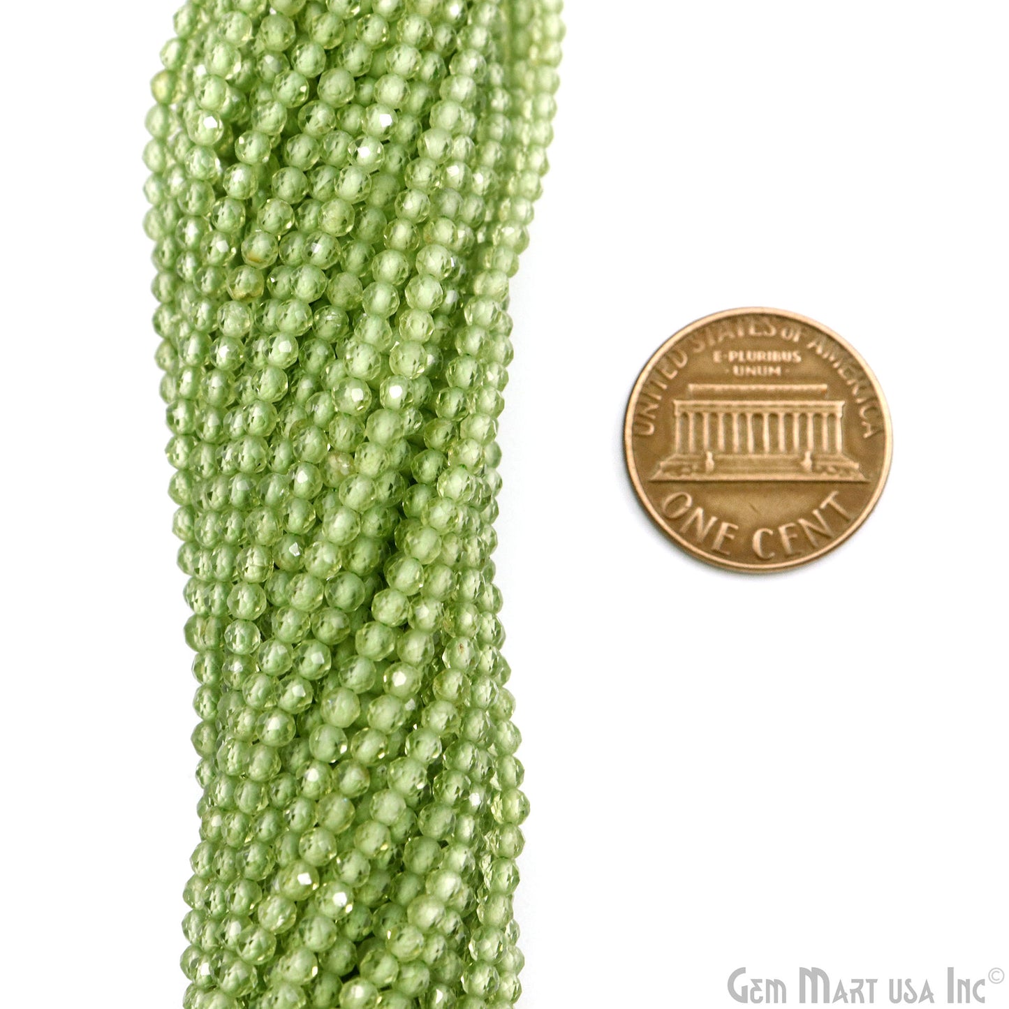 Peridot Rondelle Beads, 12-13 Inch Gemstone Strands, Drilled Strung Nugget Beads, Faceted Round, 2-2.5mm