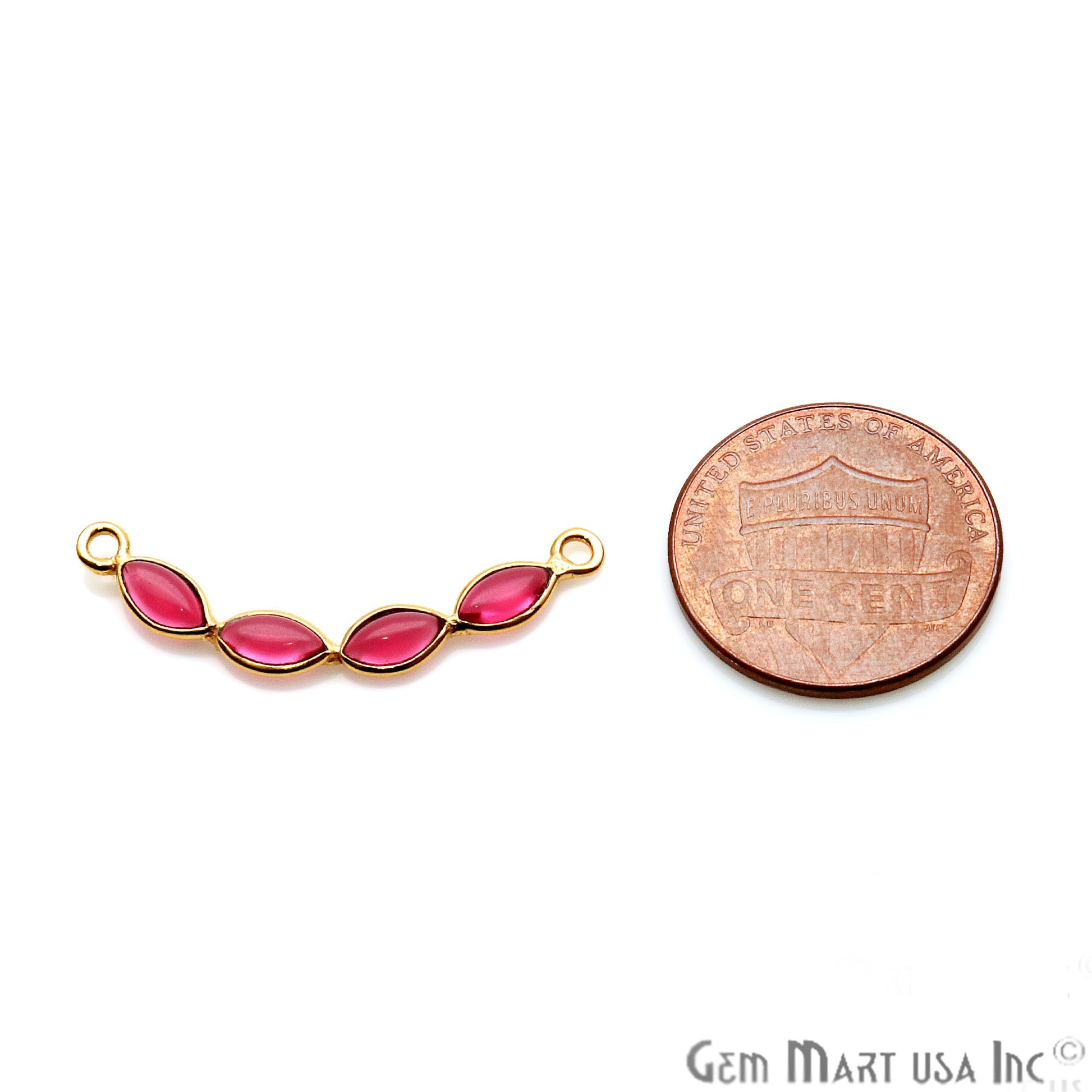 DIY Pink Tourmaline 26x4mm Gold Plated Chandelier Finding Component - GemMartUSA