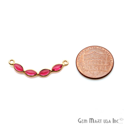 DIY Pink Tourmaline 26x4mm Gold Plated Chandelier Finding Component - GemMartUSA