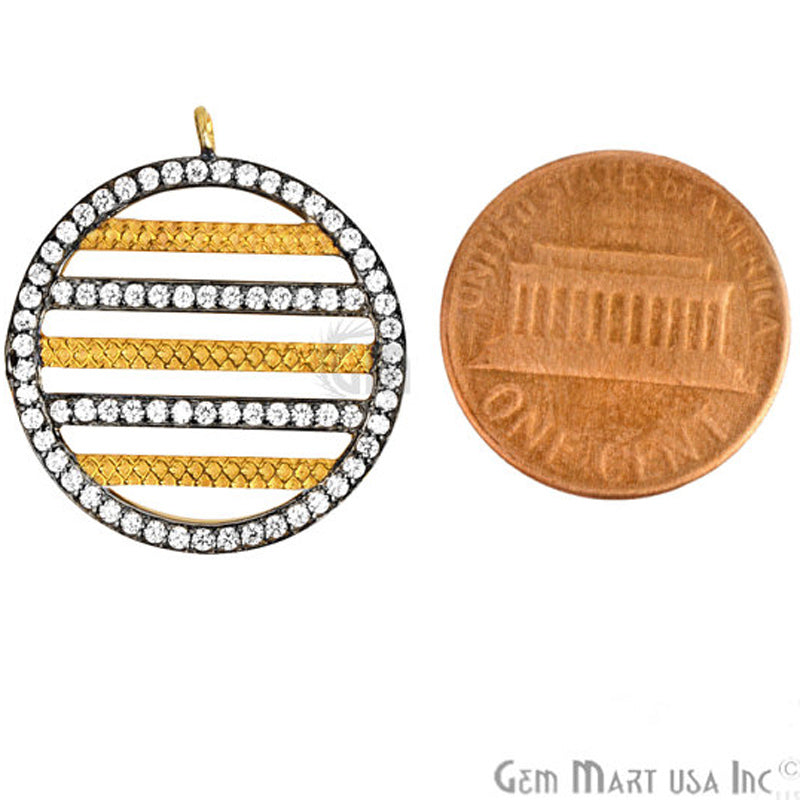 Cubic Zircon Pave Charm Gold Vermeil Charm For Bracelet & Pendants - GemMartUSA