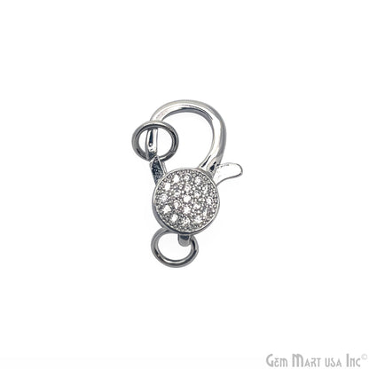 CZ Lobster Clasp 18x12mm CZ Clear Micro Pave Lobster Claw Clasp