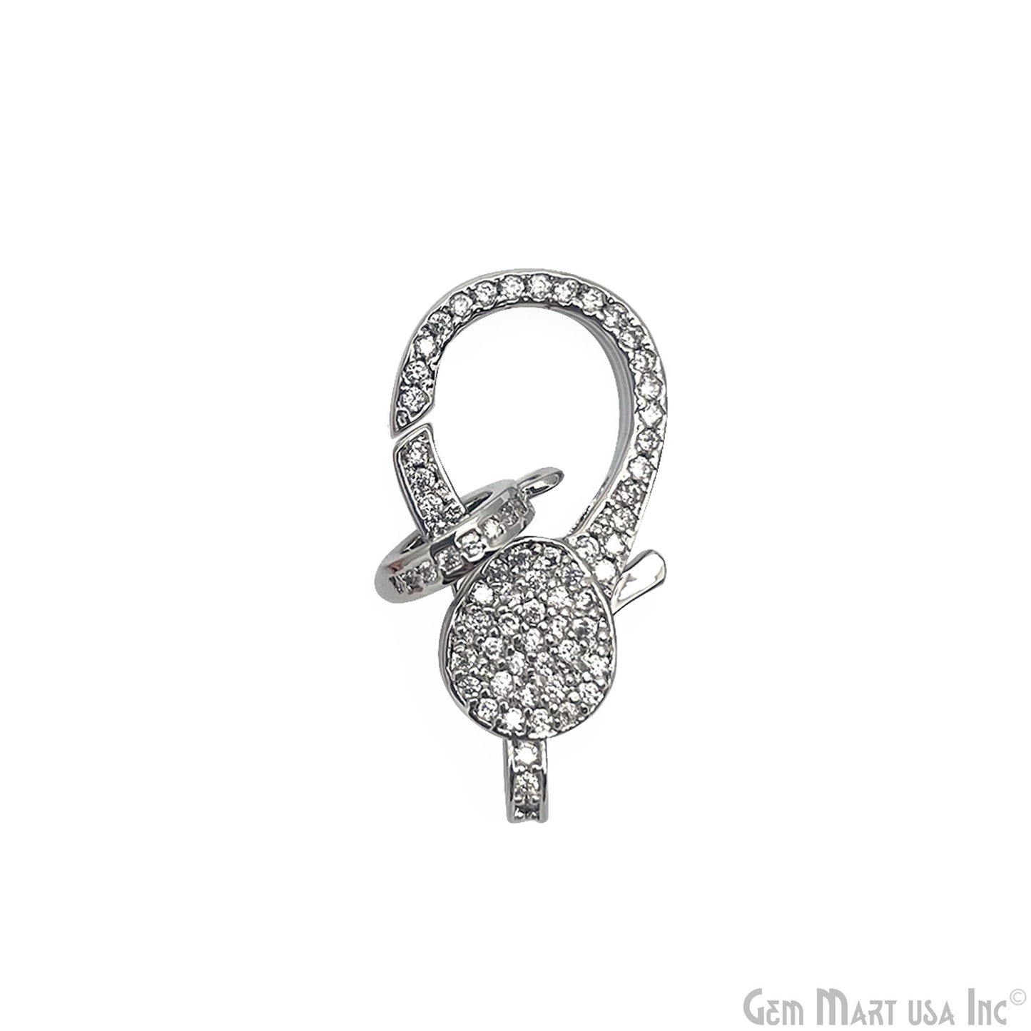 CZ Lobster Clasp 25x13mm CZ Clear Micro Pave Lobster Claw Clasp