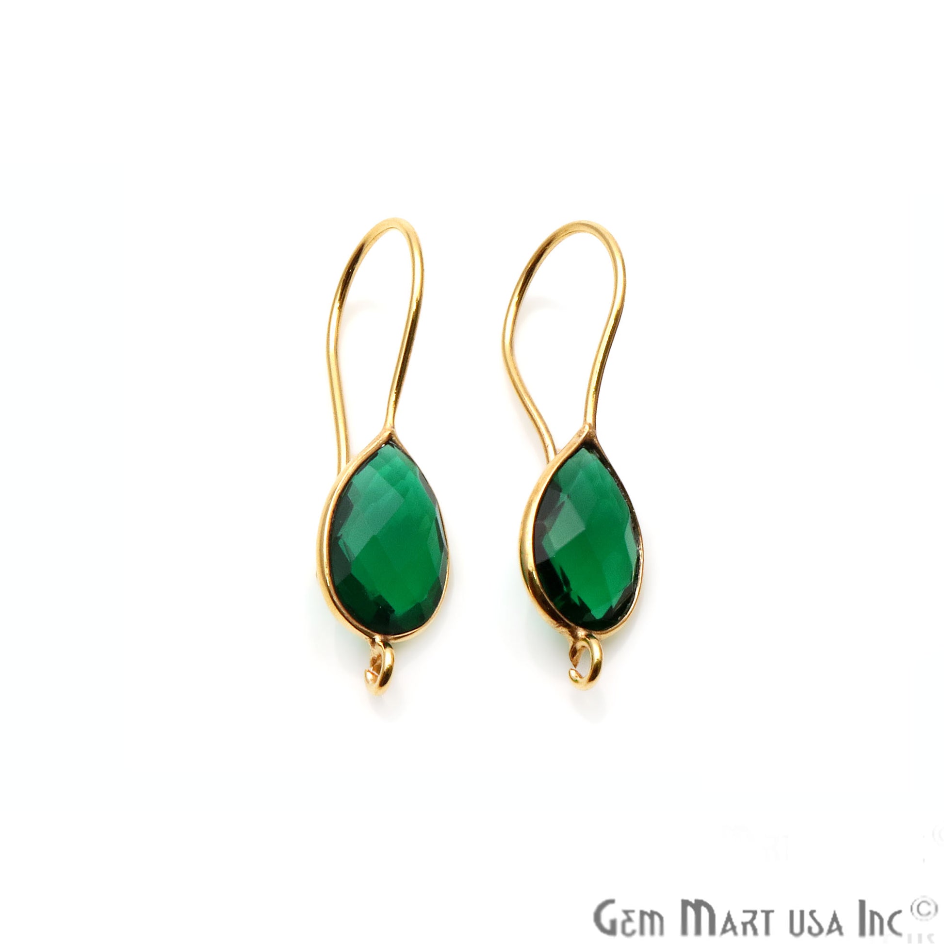 Pear Shape 31x9mm Gemstone Connector Hook Earrings (Pick your Gemstone) - GemMartUSA