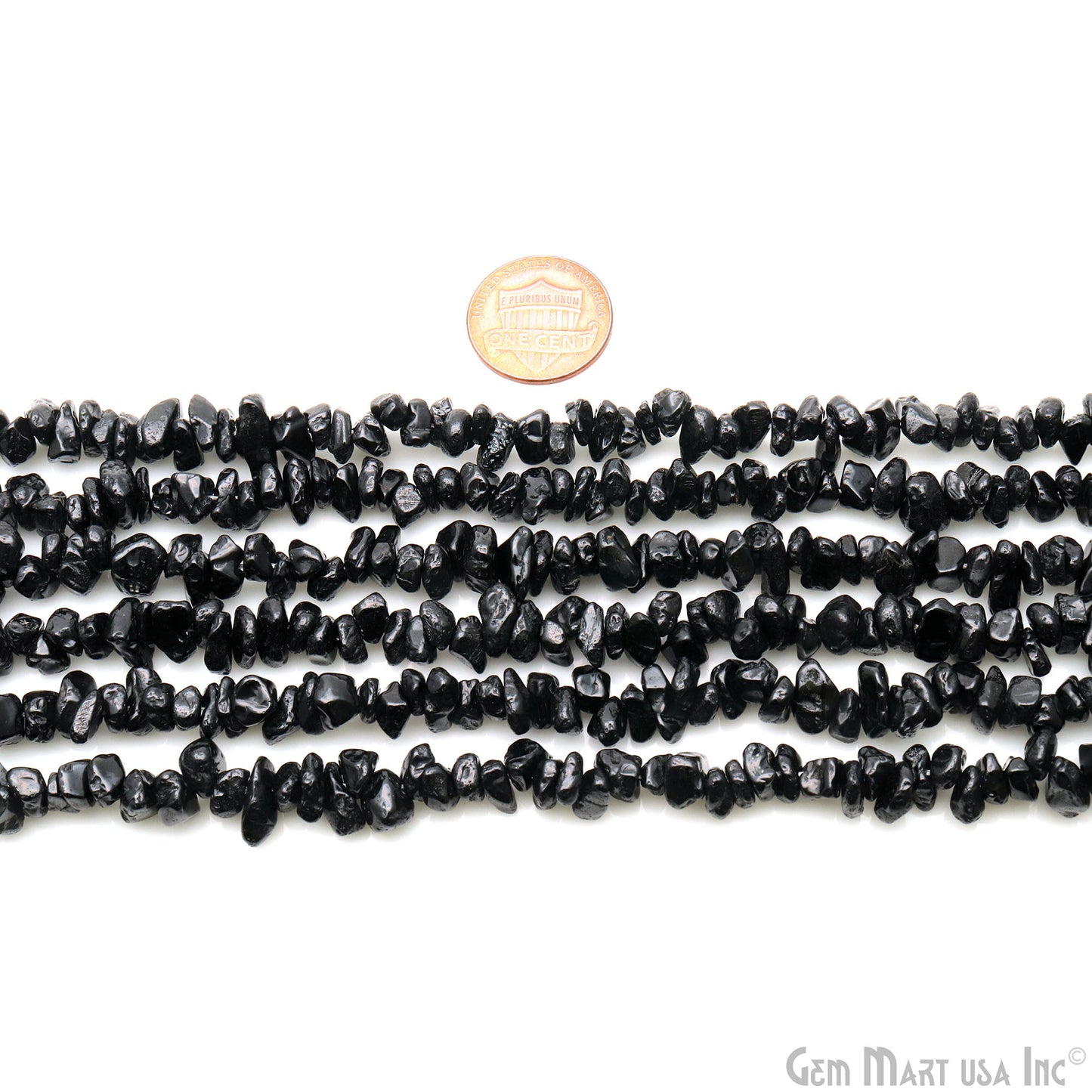 Black Spinel Chip Beads, 34 Inch, Natural Chip Strands, Drilled Strung Nugget Beads, 7-10mm, Polished, GemmartUSA (CHSB-70004)