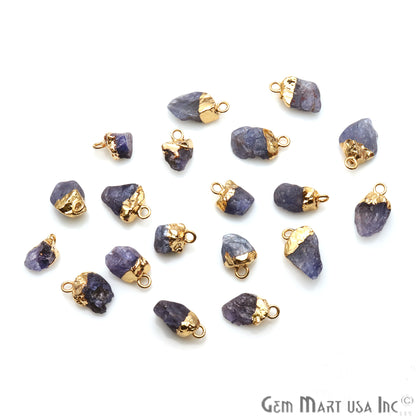 Tanzanite Organic 14x6mm Gold Electroplated Pendant Connector - GemMartUSA