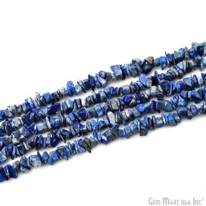 Lapis Chip Beads, 34 Inch, Natural Chip Strands, Drilled Strung Nugget Beads, 7-10mm, Polished, GemMartUSA (CHLP-70004)