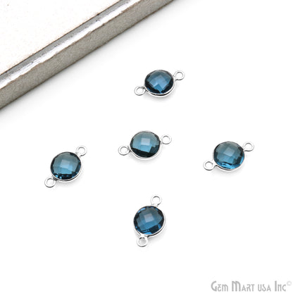 Round 8mm Double Bail Silver Plated Gemstone Connectors