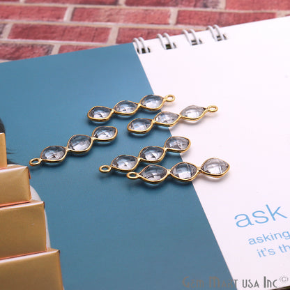 DIY Gemstone 25x6mm Gold Plated Chandelier Finding Component (Pick Your Gemstone) - GemMartUSA