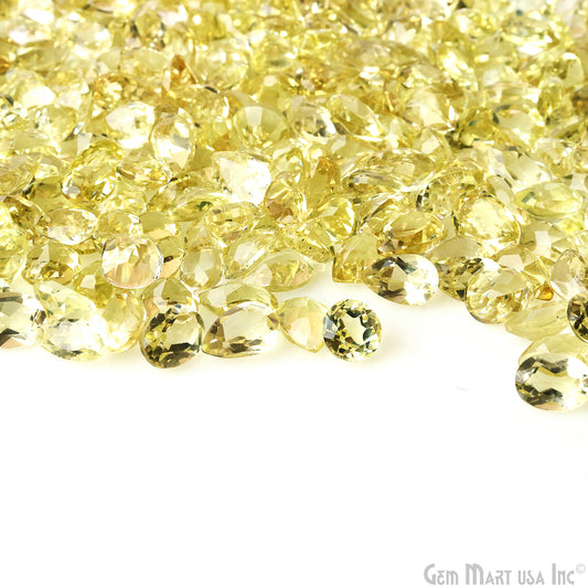 Lemon Topaz Pears Gemstone, 6x8mm, 100 Carats, 100% Natural Faceted Loose Gems, November Birthstone