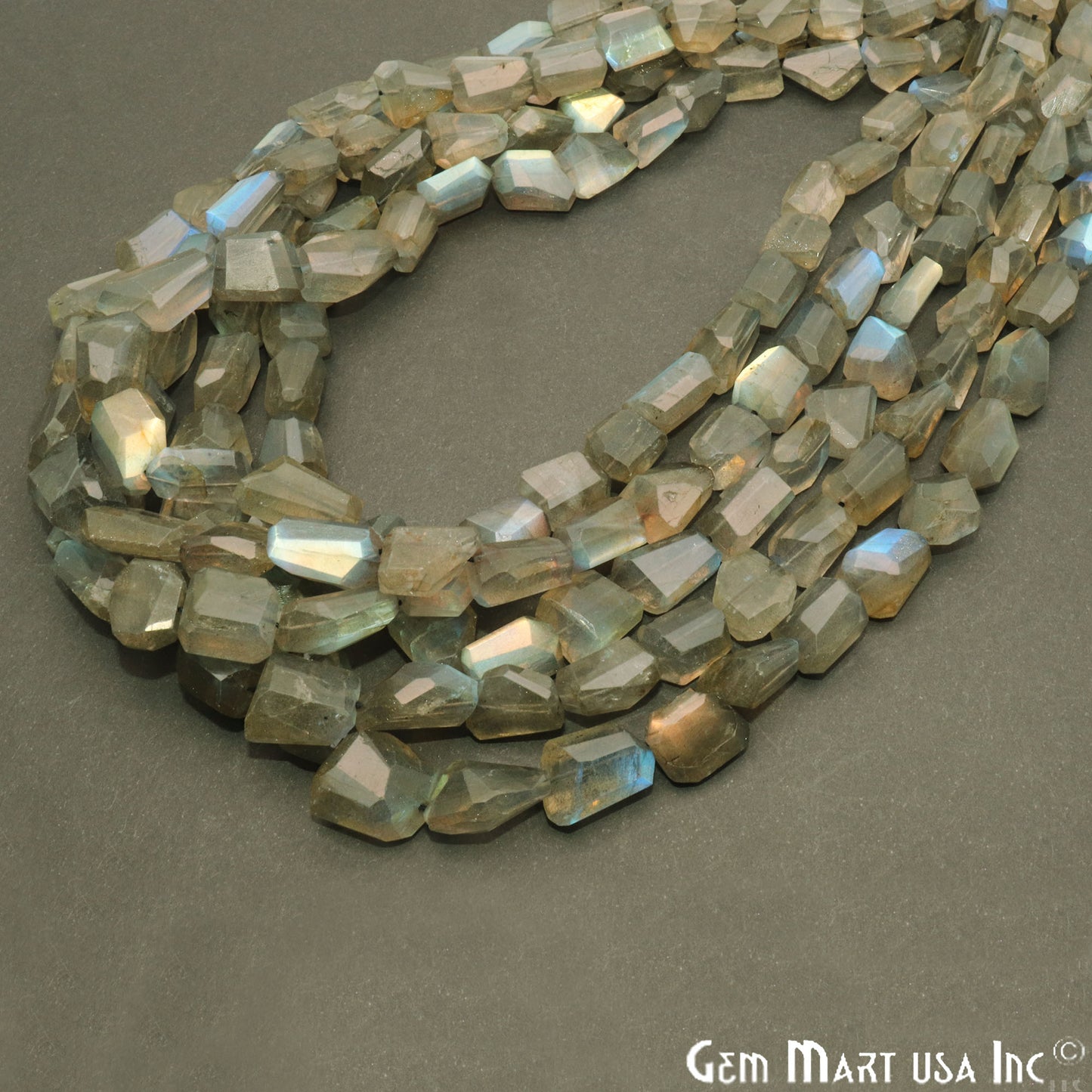 Labradorite Free Form 12x10mm Crafting Beads Gemstone Strands 16INCH - GemMartUSA