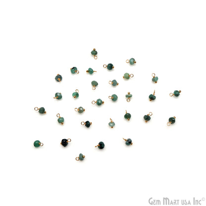 10pc Lot Faceted Tiny Gemstone 6x4mm Wire Wrapped Gold Single Bail Dangle Connector