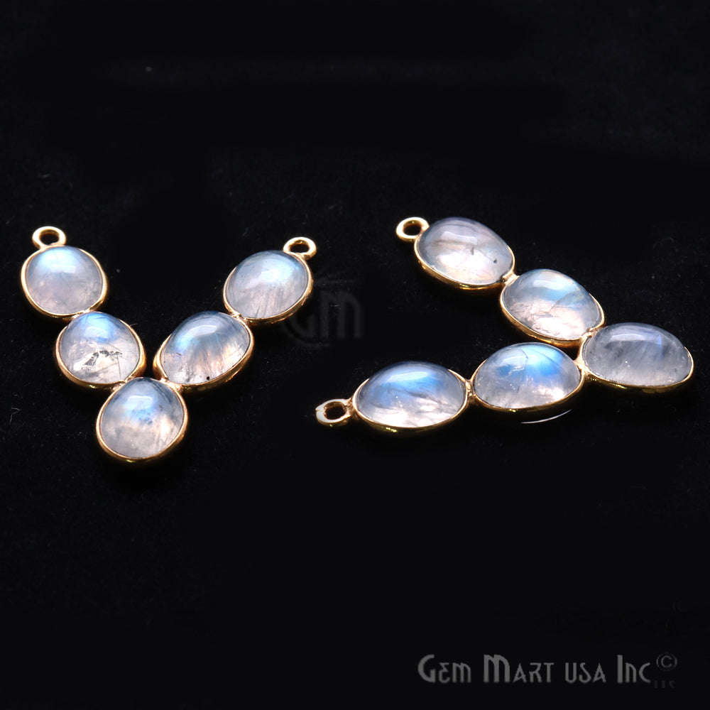 DIY Rainbow Moonstone 30x25mm Gold Plated Chandelier Finding Component - GemMartUSA