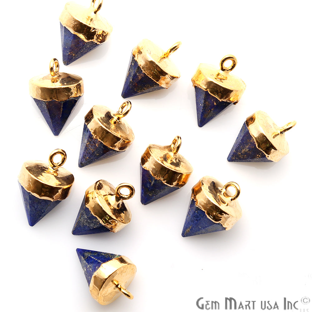 Cone 16x10mm Gold Electroplated Single Bail Connector (Pick Gemstone) - GemMartUSA