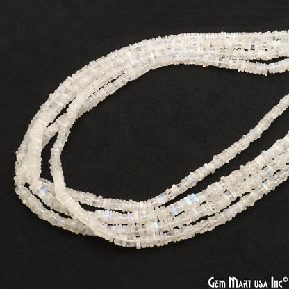 Rainbow Moonstone Box Beads, 16 Inch Gemstone Strands, Drilled Strung Briolette Beads, Box Shape, 4-5mm