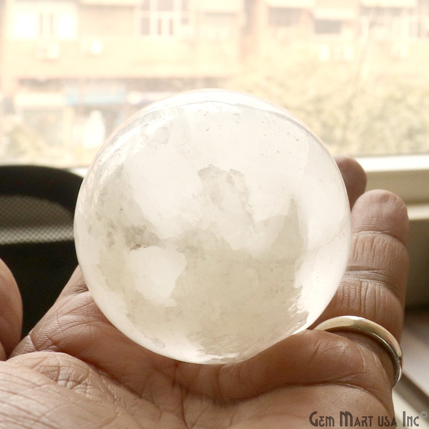 Selenite Gemstone Sphere ball, Reiki Healing Crystal 60-70mm