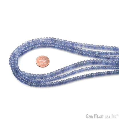 Tanzanite Rondelle Beads, 13 Inch Gemstone Strands, Drilled Strung Nugget Beads, Faceted Round, 6-7mm