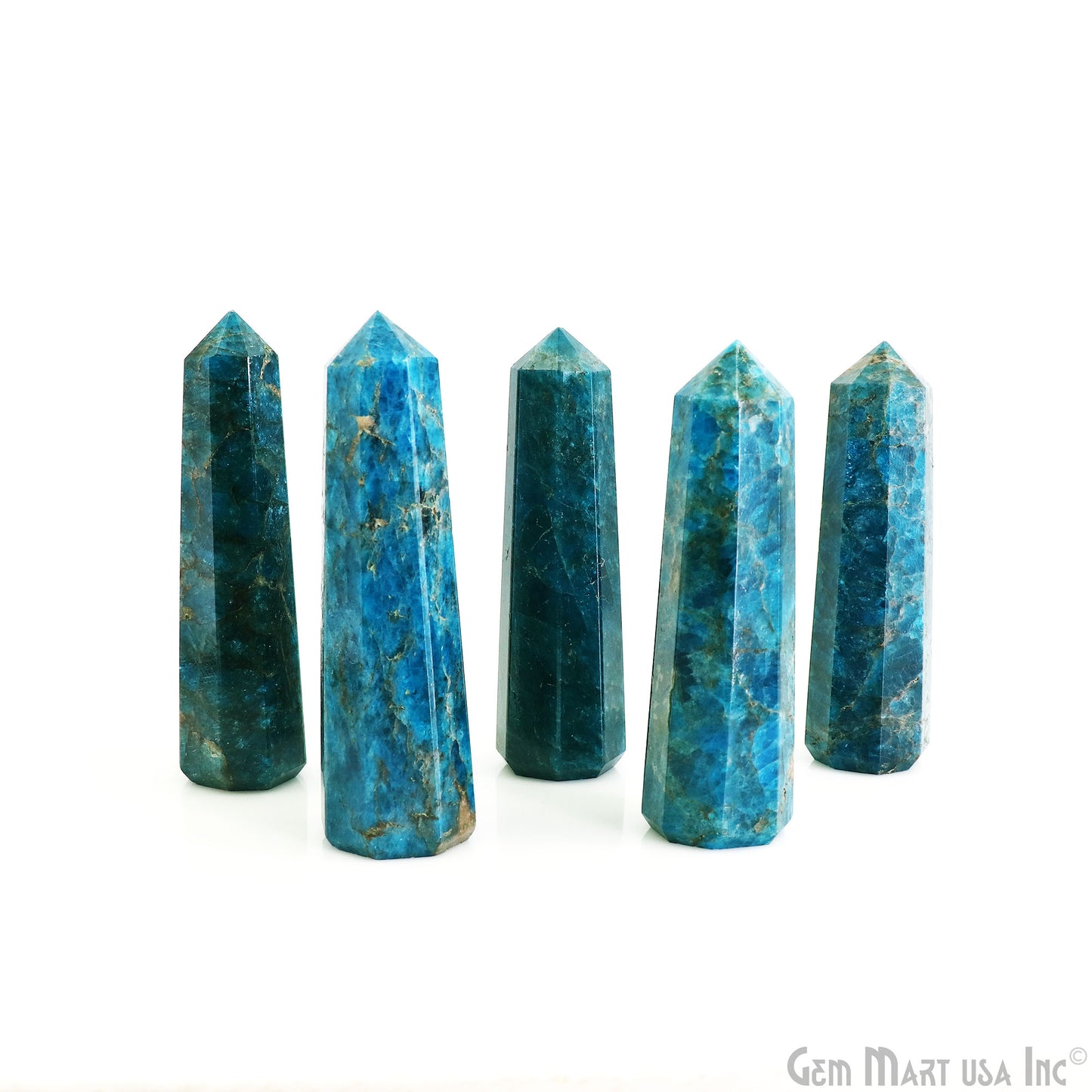 Neon Apatite Gemstone Jumbo Tower Crystal Tower Obelisk Healing Meditation Gemstones 2-3 Inch