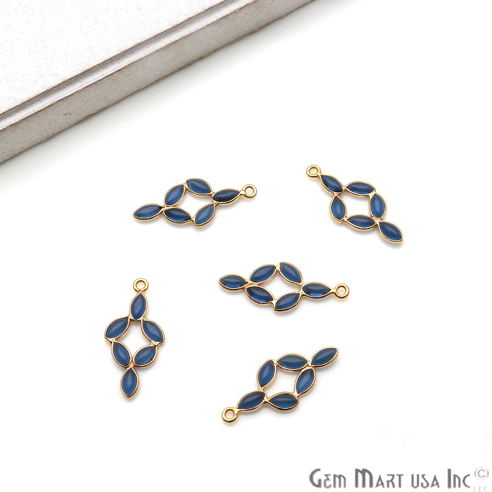 DIY Iolite 25x13mm Gold Plated Chandelier Finding Component - GemmartUSA