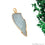 Aquamarine Free Form shape 50x18mm Gold Electroplated Gemstone Single Bail Pendant