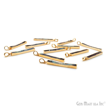 Abalone 45x7mm Gold Electroplated Bar Necklace Pendant