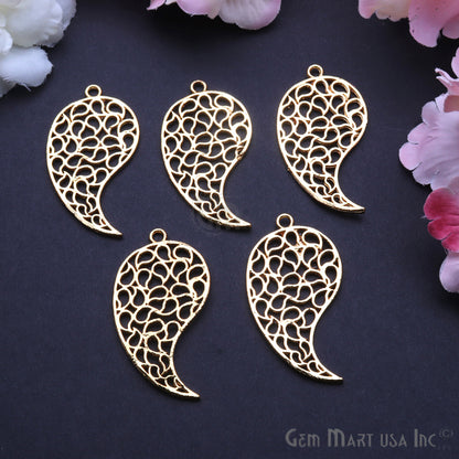 Paisley Charm 44x23mm Chandelier Finding Connector (Pick Your Metal) - GemMartUSA