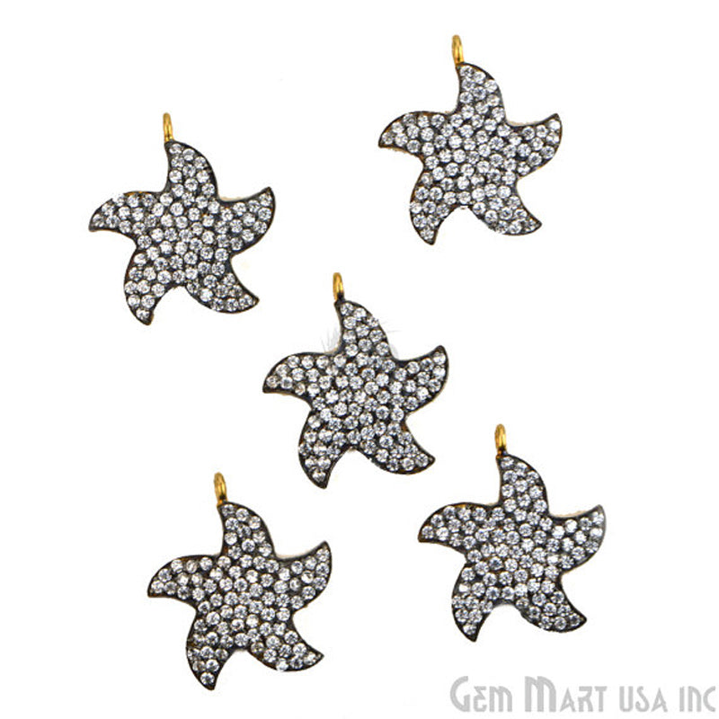 Star' CZ Pave Gold Vermeil Charm for Bracelet & Pendants - GemMartUSA