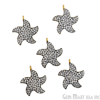 Star' CZ Pave Gold Vermeil Charm for Bracelet & Pendants - GemMartUSA