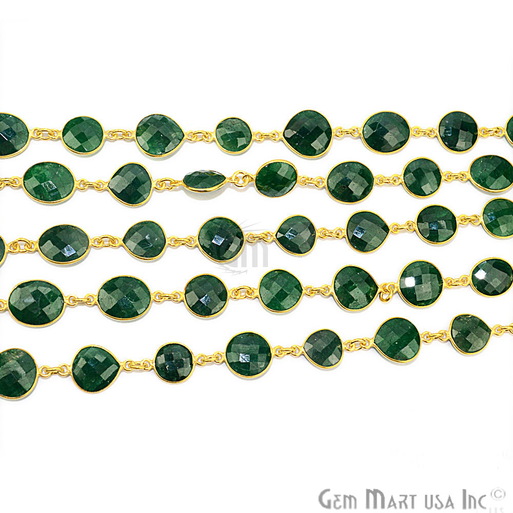 Emerald 10mm Mix Faceted Shape Gold Plated Continuous Connector Chain - GemMartUSA (764269461551)