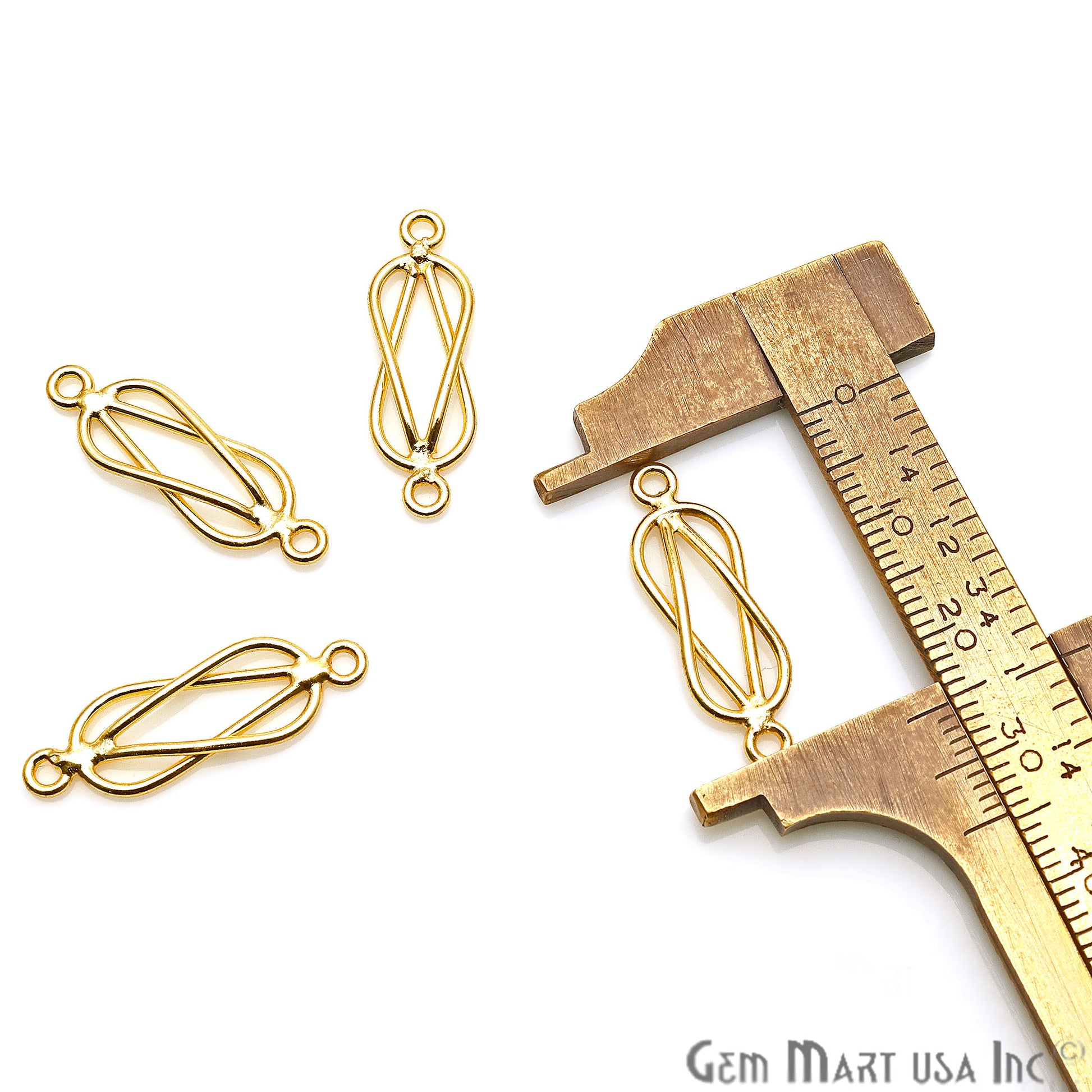 5pc Lot Gold Plated Jewelry Finding, Bracelet Charm, Earring Charm, Round Finding - GemMartUSA