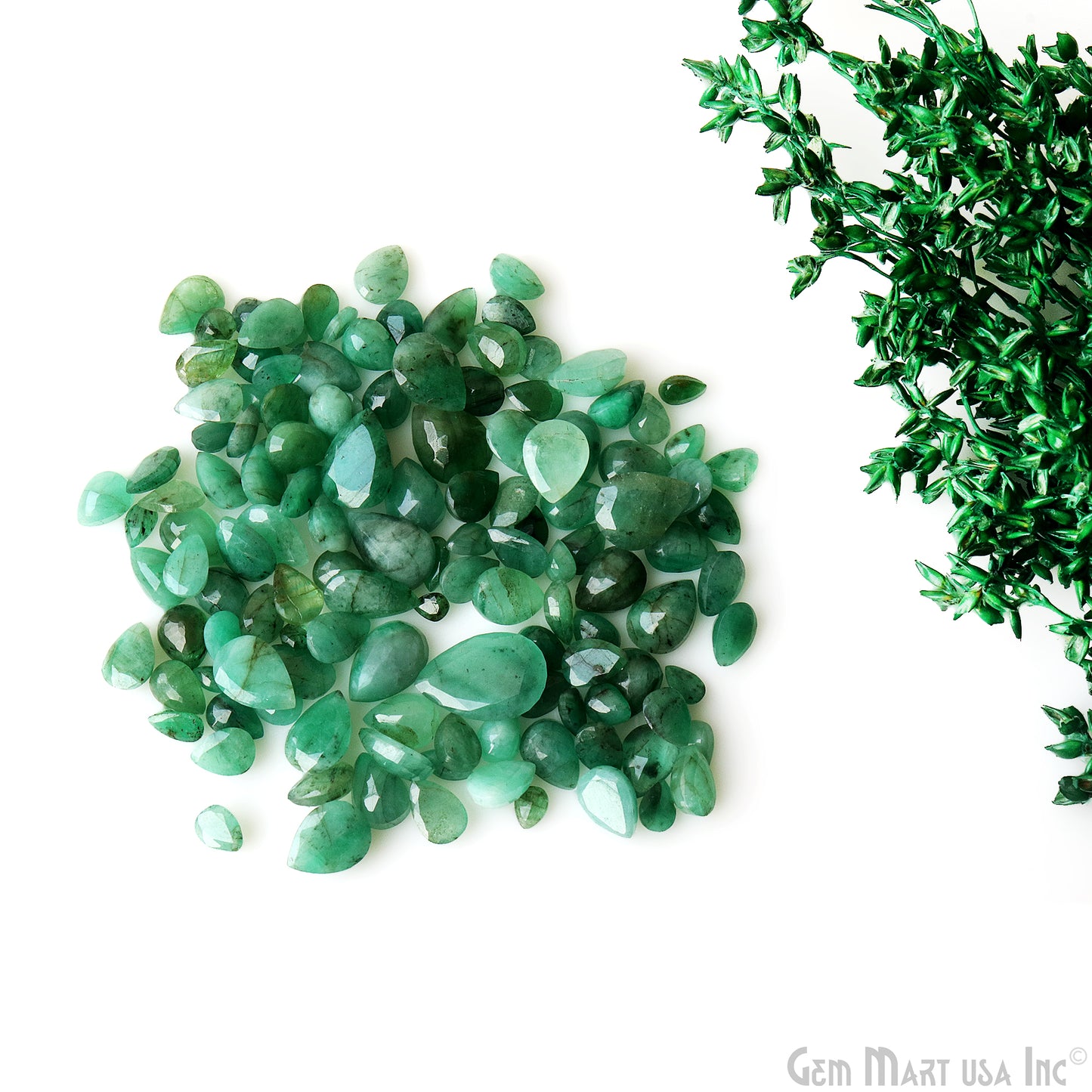 Emerald Wholesale Gemstones, 100% Natural Precious Gems, Green Faceted Loose Gems, 4-15mm, Pear, 99 Carats