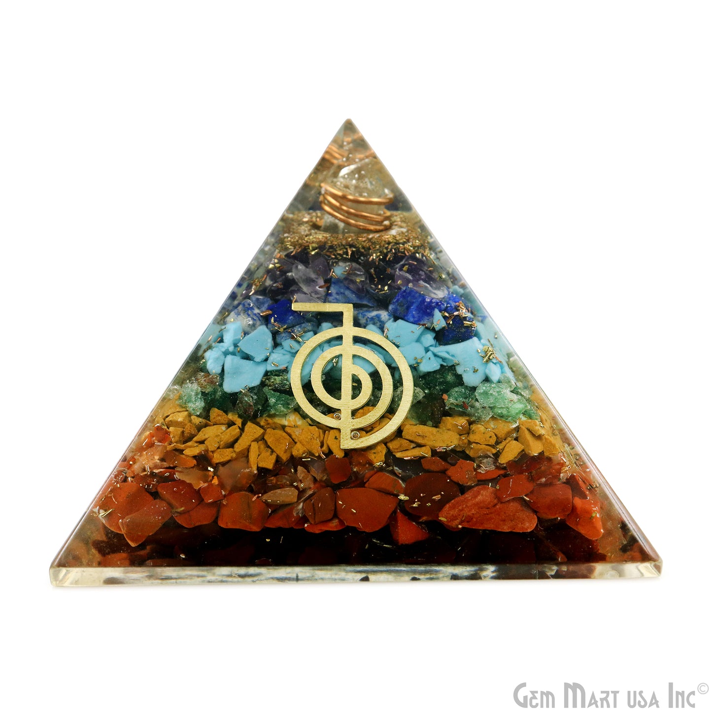 7 Chakra Pyramid Engraved Symbols Charm 75x60mm