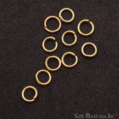 10pc Lot Open Jump Rings 4mm Gold Plated Finding Jewelry Charm - GemMartUSA