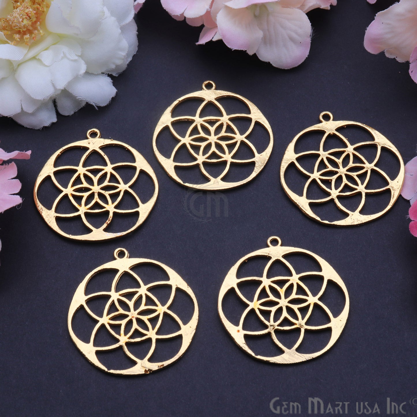 Crystal Grid 40x37mm Chandelier Finding Charm Connector (Pick Your Metal) - GemMartUSA