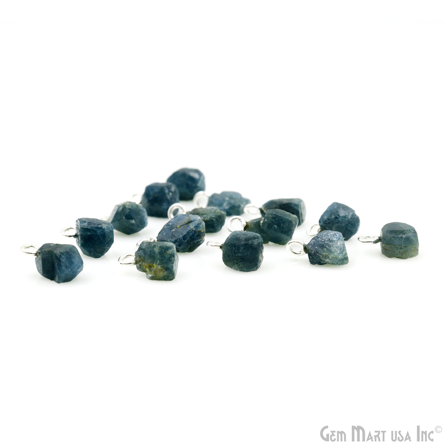 Rough Gemstone 12x8mm Organic Silver Electroplated Single Bail Connector