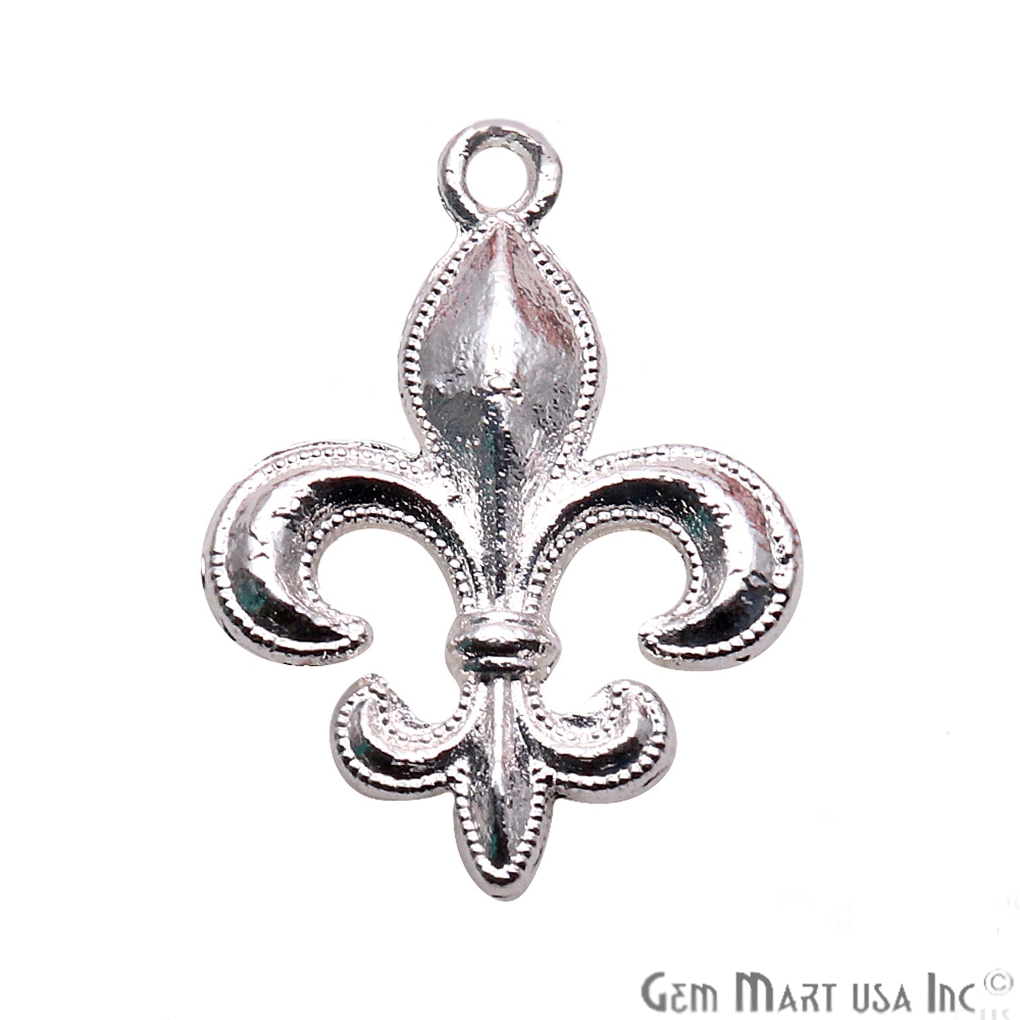 Fleur de Lis 28x19mm Chandelier Finding Charm Connector (Pick Your Metal) - GemMartUSA