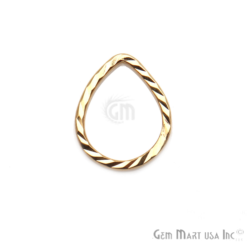 Gold Plated Pears Finding, Filigree Findings,Bracelets Pears Charm (Pick Size) - GemMartUSA