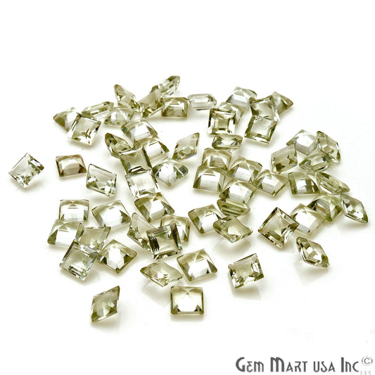 Green Amethyst Square Shape 7mm Faceted Loose Gemstone - GemMartUSA