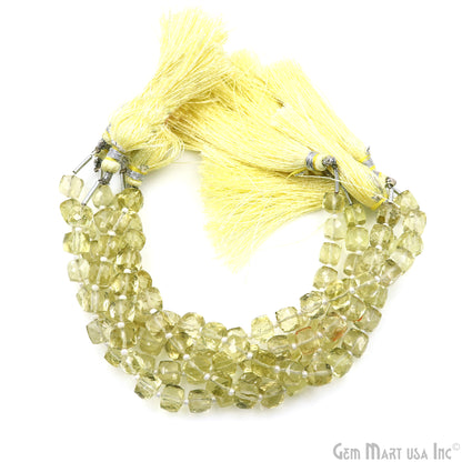 Lemon Topaz Box Beads, 7 Inch Gemstone Strands, Drilled Strung Briolette Beads, Box Shape, 6-7mm